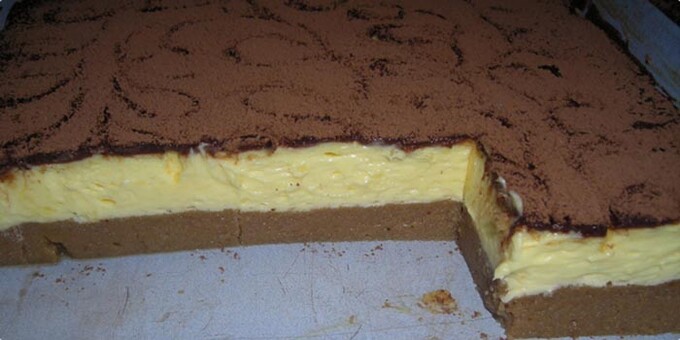 Recept Krupicový koláč s vanilkovým krémom