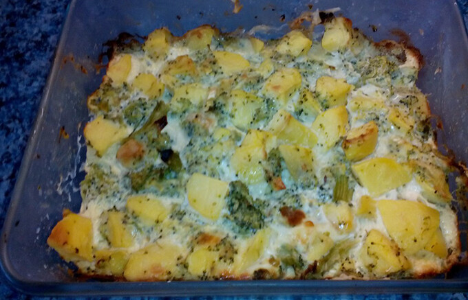 Recept Zapečené zemiaky s brokolicou a syrom