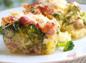 Recept Zapekaná brokolica so zemiakmi, syrom a cesnakom