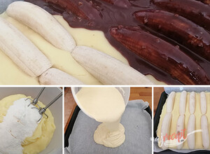 Recept Úžasné hrnčekové rezy Banana Split