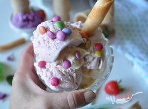 Fotorecept | Vanilková a jahodová zmrzlina