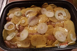 Príprava receptu Pečené kuracie prsia so zemiakmi v jednom pekáči, krok 7