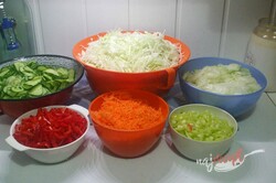 Príprava receptu Výborná čalamáda - s uhorkou, paprikou, kapustou a mrkvou, krok 1