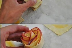 Príprava receptu Fenomenálne ružičky z jabĺk a lístkového cesta, krok 4