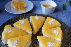 Príprava receptu Fit tvarohový koláč s mangom a kokosom, krok 2