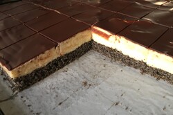Príprava receptu Výborný makový zákusok s vanilkovým krémom a čokoládovou polevou, krok 15