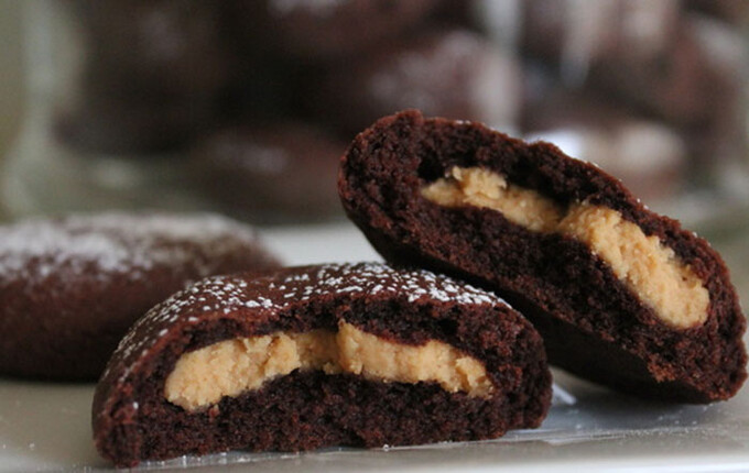 Recept Kakaové sušienky s arašidovým krémom