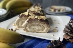 Príprava receptu Banánová roláda s orechovým krémom bez lepku., krok 5