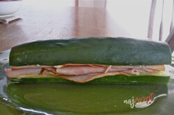 Príprava receptu Fitness sendvič z uhorky namiesto pečiva, krok 2