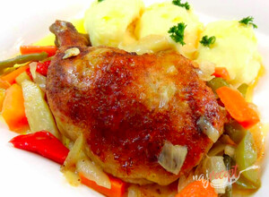 Recept Pečené kura na zelenine