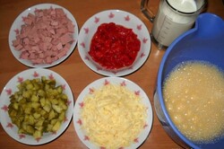 Príprava receptu Raňajková slaná "buchta" so šunkou a syrom, krok 1