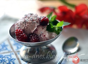 Recept Domáca tvarohovo - malinová zmrzlina