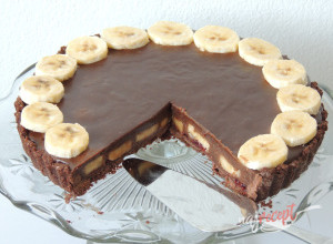 Recept Hriešny čokoládovo – banánový koláč