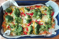 Príprava receptu Zapečená brokolica so zeleninou a vajíčkom, krok 4