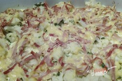 Príprava receptu Zapečený karfiol so šunkou a syrom, krok 5