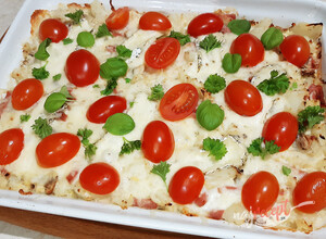 Recept Zapekaný karfiol so syrom a paradajkami