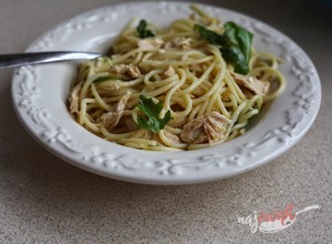 Fotorecept | Špagety s tuniakom, citrónom a roketou