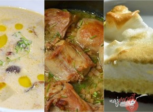 Recept Tip na nedeľný obed| Hubová polievka, králik na cibuľke & Citrónová roláda so snehovou čapicou