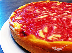 Recept Cheesecake s malinovým vírem (Raspberry swirl cheesecake)