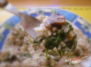 Recept Hubové rizoto s baby špenátom