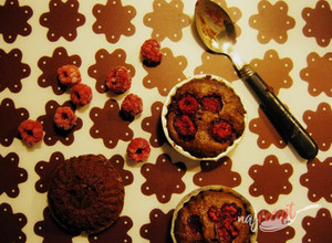 Recept Mini čokoládové koláčiky s malinami
