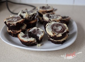 Fotorecept: Brownie cheesecake koláčiky